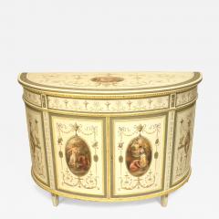 English circa 1880 Adam Style Demilune Shaped Cabinet - 740419
