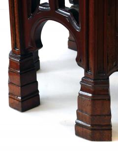 English neoc gothic style carved solid mahogany octagonal side drinks table - 2422588