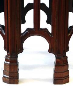 English neoc gothic style carved solid mahogany octagonal side drinks table - 2422589