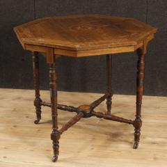 English octagonal inlaid table from the 20 - 4127123