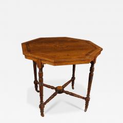 English octagonal inlaid table from the 20 - 4127747