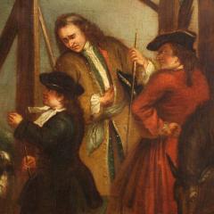 English painting oil on canvas genre scene from 18th century - 3991000