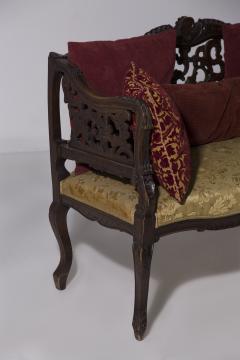 English settee in wood and fabric - 3808520