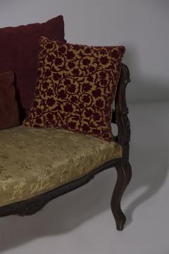 English settee in wood and fabric - 3808521