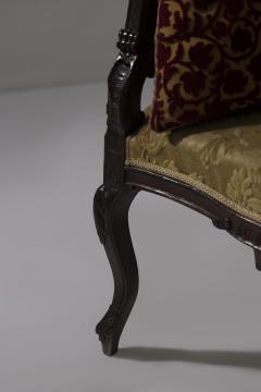 English settee in wood and fabric - 3808523