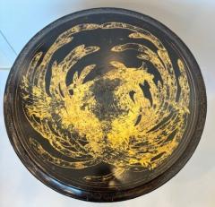 Englsh Regency style chinoiserie black lacquered and decorated round pedestal en - 4660579