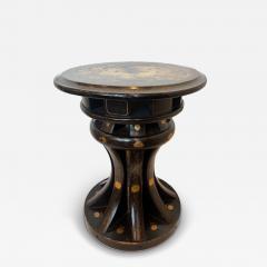 Englsh Regency style chinoiserie black lacquered and decorated round pedestal en - 4717951