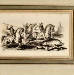 Engraving of Boar Hunt France 1933 - 3290436