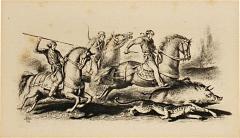 Engraving of Boar Hunt France 1933 - 3292020