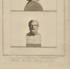 Engraving of Bust of Homer and Archilochus Italy circa 1800 - 3957986