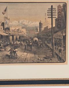 Engraving of a Western Town by Rudolf Cronau circa 1885 - 4281694