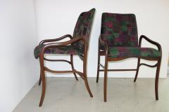 Enrico Ciuti Enrico Ciuti Dark Walnut Finish and Velvet Set of Six Dining Chairs - 447506