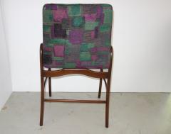 Enrico Ciuti Enrico Ciuti Dark Walnut Finish and Velvet Set of Six Dining Chairs - 447507