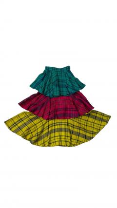 Enrico Coveri Enrico Coveri Boutique Tartan Puff Sleeve Three Piece Ensemble - 4096915