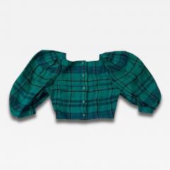 Enrico Coveri Enrico Coveri Boutique Tartan Puff Sleeve Three Piece Ensemble - 4099618
