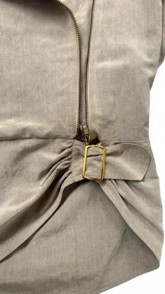 Enrico Coveri Enrico Coveri Paris Linen Silk Asymmetric Zip Jacket and Skirt Ensemble - 4096900