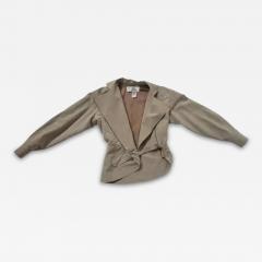 Enrico Coveri Enrico Coveri Paris Linen Silk Asymmetric Zip Jacket and Skirt Ensemble - 4099624