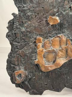 Enrico Donati Large Brutalist Patinated Bronze Wall Sculpture by Enrico Donati - 4423985