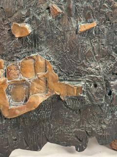 Enrico Donati Large Brutalist Patinated Bronze Wall Sculpture by Enrico Donati - 4423987