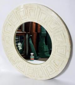 Enrique Garcel Enrique Garcel Greek Key Mirror Tessellated Bone 1970s Studio Crafted Columbia - 2324874