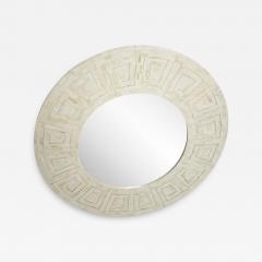 Enrique Garcel Enrique Garcel Greek Key Mirror Tessellated Bone 1970s Studio Crafted Columbia - 2326218