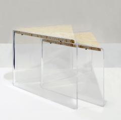 Enrique Garcel Enrique Garcel Pair of Lucite and Bone Nesting Tables 1970s - 284165