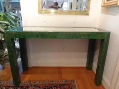 Enrique Garcel Green Lacquer and Brass Console Table - 4011168