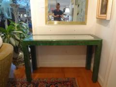 Enrique Garcel Green Lacquer and Brass Console Table - 4011176