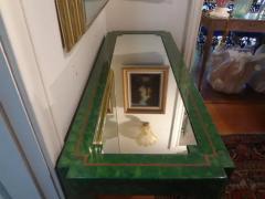 Enrique Garcel Green Lacquer and Brass Console Table - 4011207