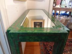 Enrique Garcel Green Lacquer and Brass Console Table - 4011210