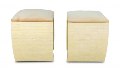 Enrique Garcel Pair of Enrique Garcel Bone Clad Stools or Benches Karl Springer Style 1980s - 2673549