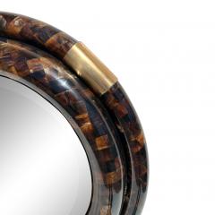Enrique Garcel Tessellated Horn Round Bullnose Mirror - 3061570