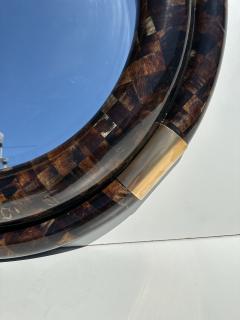 Enrique Garcel Tessellated Horn Round Bullnose Mirror - 3061575