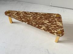 Enrique Garcel Tessellated Horn and Brass Coffee Table 1970 - 4376814