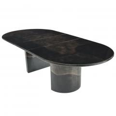 Enrique Garcel for Jimeco Black Goatskin Knife Edge Dining Table 1970 - 4317690