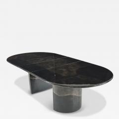 Enrique Garcel for Jimeco Black Goatskin Knife Edge Dining Table 1970 - 4319219