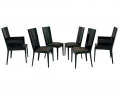 Enrique Garcel for Jimeco Black Lacquered Dining Chairs Columbia 1970 - 4317948