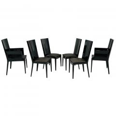 Enrique Garcel for Jimeco Black Lacquered Dining Chairs Columbia 1970 - 4317949