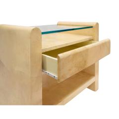 Enrique Garces Enrique Garcez Pair of Lacquered Goatskin Bedside Tables 1980s - 4272043