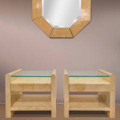 Enrique Garces Enrique Garcez Pair of Lacquered Goatskin Bedside Tables 1980s - 4272076