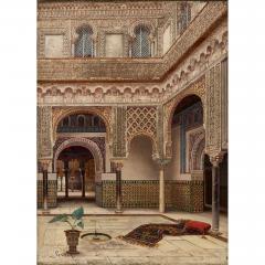 Enrique Roldan Orientalist Oil Painting of the Alc zar of Seville by Enrique Rold n - 4622186