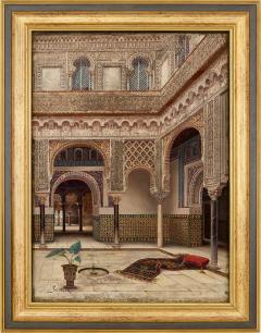 Enrique Roldan Orientalist Oil Painting of the Alc zar of Seville by Enrique Rold n - 4622280