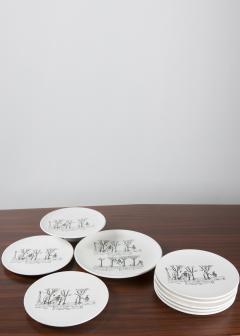 Enzo Bioli Set of 9 Ceramic Plates by Enzo Bioli for Il Picchio - 4724560