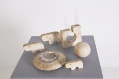 Enzo Mari Decorative Travertine Desk Set by Enzo Mari - 2049210