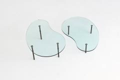 Enzo Mari Enzo Mari Ambo pair of coffee tables glass Zanotta Italy 1987 - 3857018