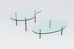 Enzo Mari Enzo Mari Ambo pair of coffee tables glass Zanotta Italy 1987 - 3857022