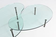 Enzo Mari Enzo Mari Ambo pair of coffee tables glass Zanotta Italy 1987 - 3857024