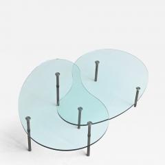 Enzo Mari Enzo Mari Ambo pair of coffee tables glass Zanotta Italy 1987 - 3857999