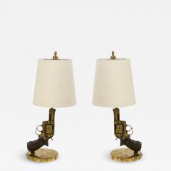 Enzo Missoni Pair of bronze gun lamps by Enzo Missoni - 2429973