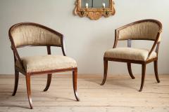 Ephraim Stahl 19th c Gustavian Barrel Back Armchairs - 4340119